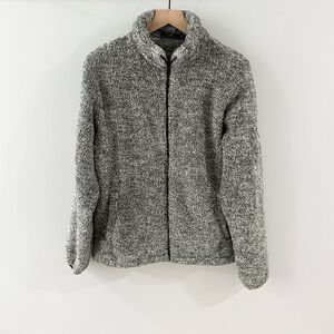 HFX Performance Men’s Gray Zip Front Sherpa Fleece Jacket Size Medium